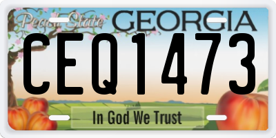 GA license plate CEQ1473
