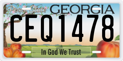 GA license plate CEQ1478