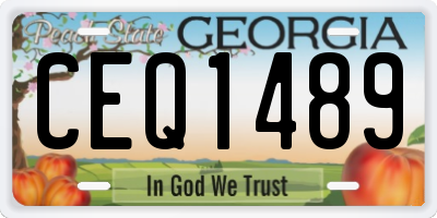 GA license plate CEQ1489