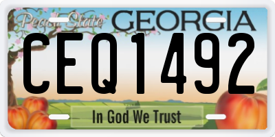 GA license plate CEQ1492