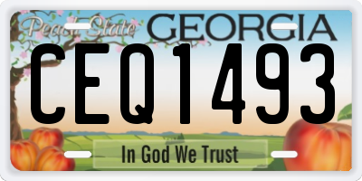 GA license plate CEQ1493