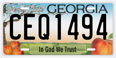 GA license plate CEQ1494