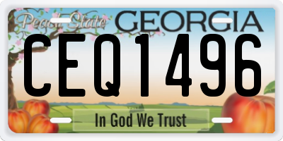 GA license plate CEQ1496