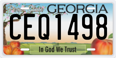 GA license plate CEQ1498