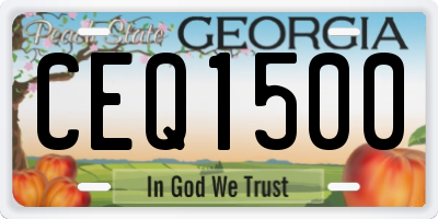 GA license plate CEQ1500