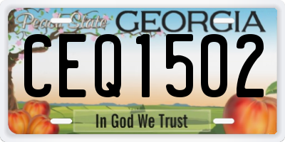 GA license plate CEQ1502