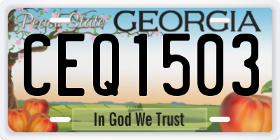 GA license plate CEQ1503