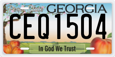 GA license plate CEQ1504