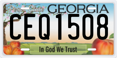 GA license plate CEQ1508
