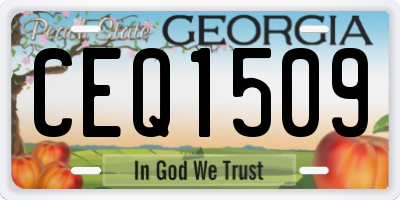 GA license plate CEQ1509