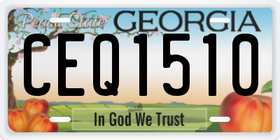 GA license plate CEQ1510