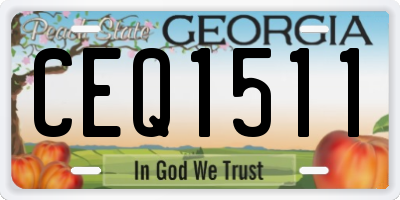 GA license plate CEQ1511