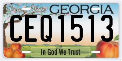 GA license plate CEQ1513