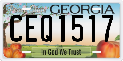 GA license plate CEQ1517