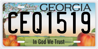 GA license plate CEQ1519