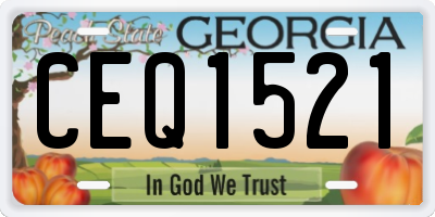 GA license plate CEQ1521