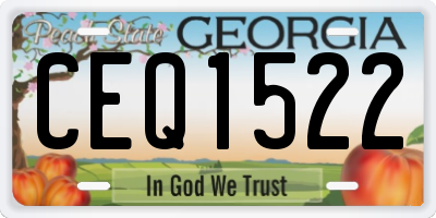 GA license plate CEQ1522