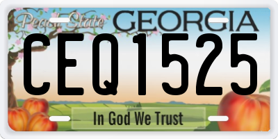 GA license plate CEQ1525