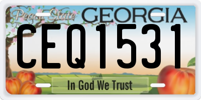 GA license plate CEQ1531
