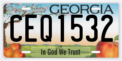 GA license plate CEQ1532
