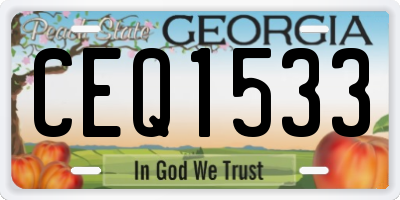 GA license plate CEQ1533