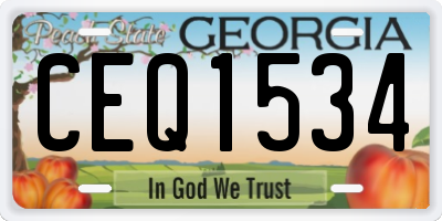 GA license plate CEQ1534