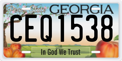 GA license plate CEQ1538