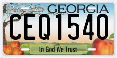 GA license plate CEQ1540