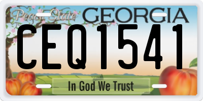 GA license plate CEQ1541