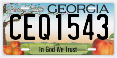 GA license plate CEQ1543