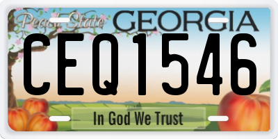 GA license plate CEQ1546