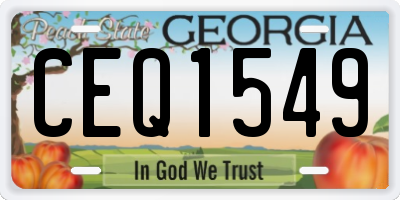 GA license plate CEQ1549