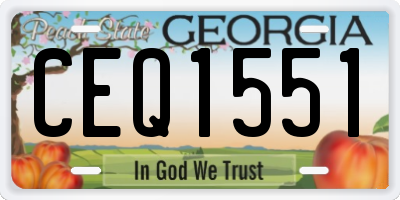 GA license plate CEQ1551
