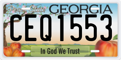 GA license plate CEQ1553