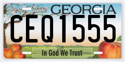 GA license plate CEQ1555