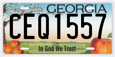 GA license plate CEQ1557