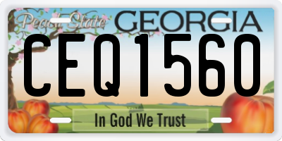 GA license plate CEQ1560