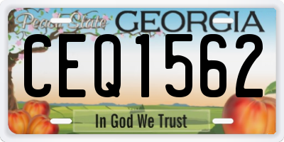 GA license plate CEQ1562