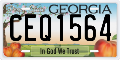 GA license plate CEQ1564