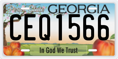 GA license plate CEQ1566