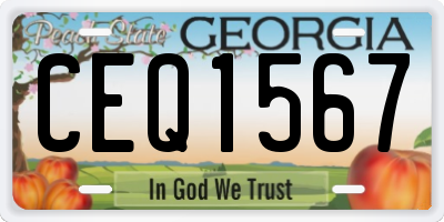 GA license plate CEQ1567