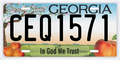 GA license plate CEQ1571