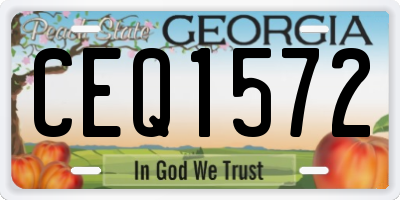 GA license plate CEQ1572