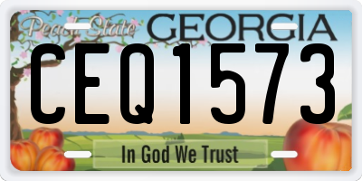 GA license plate CEQ1573