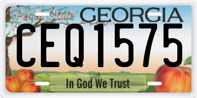 GA license plate CEQ1575