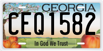 GA license plate CEQ1582