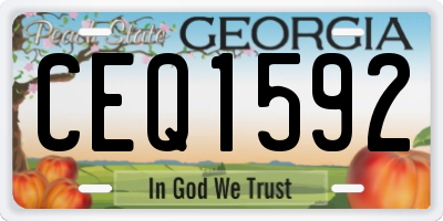 GA license plate CEQ1592