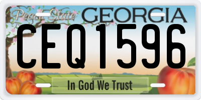 GA license plate CEQ1596