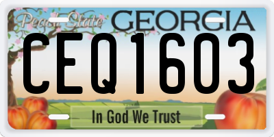 GA license plate CEQ1603