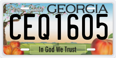 GA license plate CEQ1605